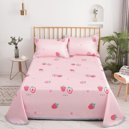 1pcs High Quality Ice Silk Sheets Luxury Flat Sheet Bedcover Home Textile Bedspread Bedclothes Sheets No Pillowcase