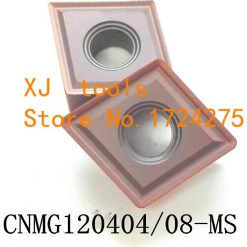 10PCS CNMG120404 MS/CNMG120408 MS carbide CNC inserts,CNC lathe tool,apply to stainless steel and steel processing, insert MCLNR