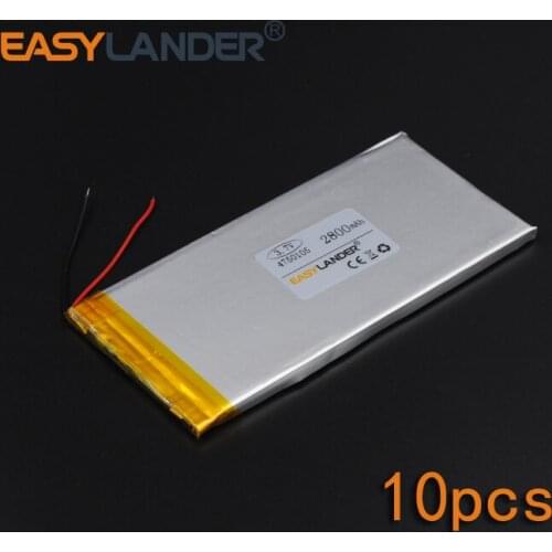 10pcs/Lot 3.7V 2800mAh 4750105 Rechargeable li Polymer Li-ion Battery Fr Bluetooth Notebook E-Book Power Bank Portable Consumer