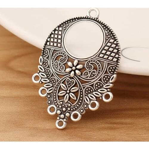 10 Pieces Tibetan Silver Bohemia Boho Water Drop Chandelier Multi Strand Connector Charms Pendants for Earrings Jewellery Making