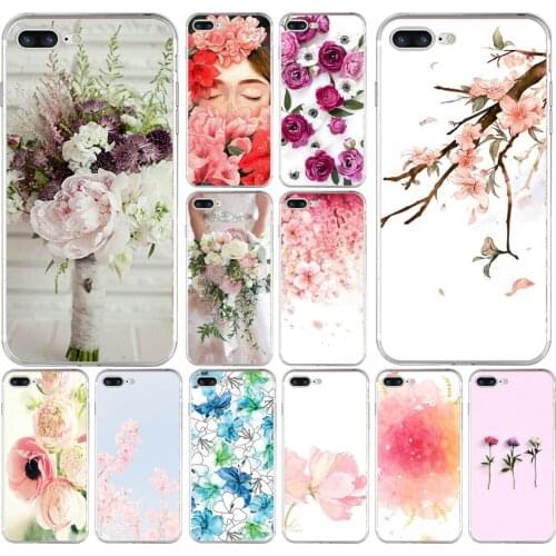 104H Elegant Beautiful Flowers Soft TPU Silicone Cover Case For Apple iPhone 6 6s 7 8 plus Case
