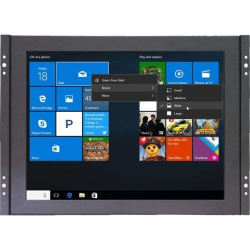 12 Inch Open Industrial Embedded Metal Shell LCD Monitor VGA AV BNC HDMI USB And Speakers