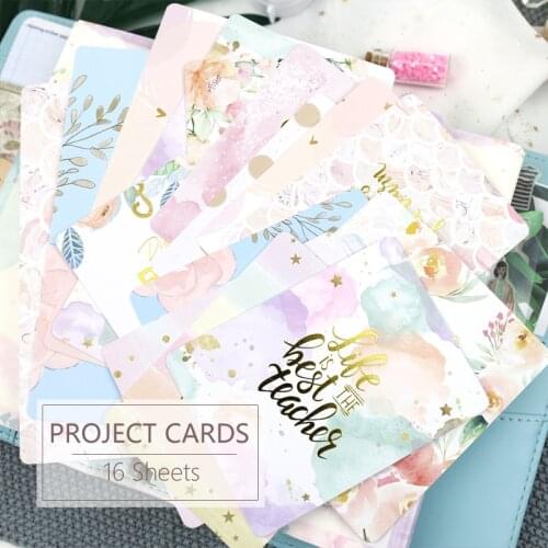 MyPretties 16PCs Project Life Cards Memo Cards for Scrapbooking DIY Projects / Photo Album / Card Making Crafts