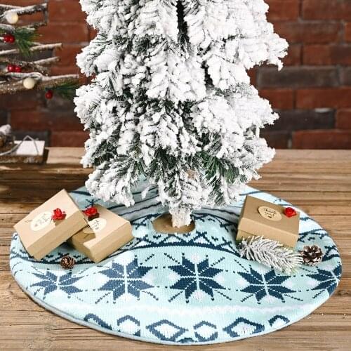 2020 Merry Christmas Decor For Home Knitting Snowflake Mini Christmas Tree Decor Xmas Tree Skirt Natal Noel 2021 Happy New Year