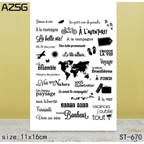 AZSG map Clear Stamps/Seals For DIY Scrapbooking/Card Making/Album Decorative Silicone Stamp Crafts