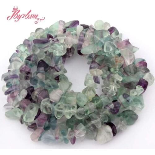 Natural Irregular Multicolor Fluorite Chip Bead 4-6x6-8mm Stone Beads For DIY Necklace Bracelat Jewelry Making 34" Free Shipping