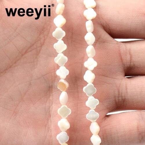 38cm/strand White Mother of Pearl Cross Square Shapes Loose Shell Beads For Jewelry Making DIY Charm Bracelet Pendant