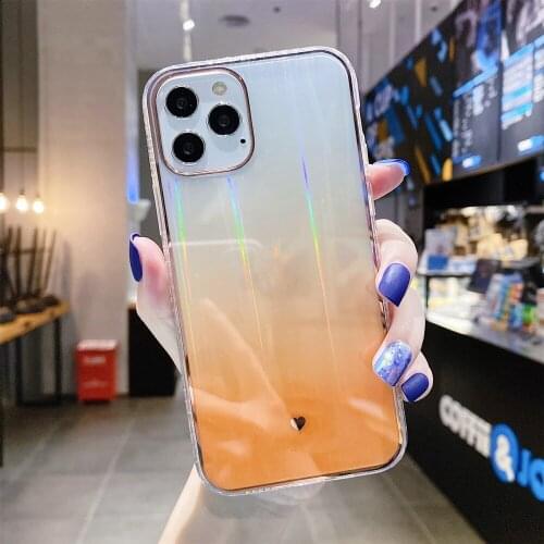 For IPhone 12 Pro Case Plating Phone Case For IPhone 11 XS X XR 8 7 Plus Soft Translucent TPU Gradient Aurora Cover