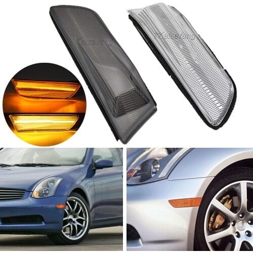 For Infiniti G35 2D Coupe Nissan Skyline 350GT 2003-2007 Flashing Indicator Lamp LED Turn Signal Side Marker Light OEM IN2551108
