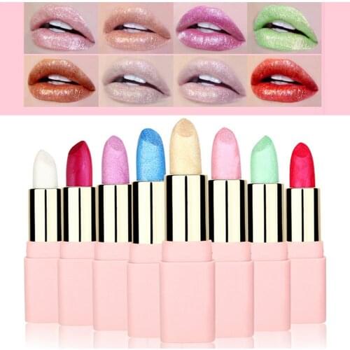 For LULAA Colored Lipstick Non-stick Cup Pearlescent Lipstick for Water Protection and Super Long-lasting Makeup