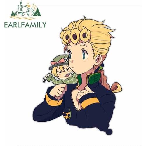 EARLFAMILY 13cm x 9.9cm for Jojo Bizarre Adventure Fine Decal DIY Anime Decals Body for Car Vinyl Car Sticker Waterproof Bumper