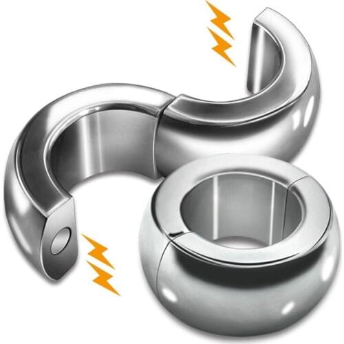 Heigh 30/40/60mm Heavy Type Magnetic Stainless Steel Scrotum Stretcher Pendant Metal Cock Ring Sex Toys For Men Penis Ball Ring