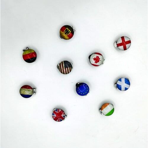 National Flag Golf Ball Marker With Magnetic Hat Clip Country World Banner VARIOUS DESIGNS