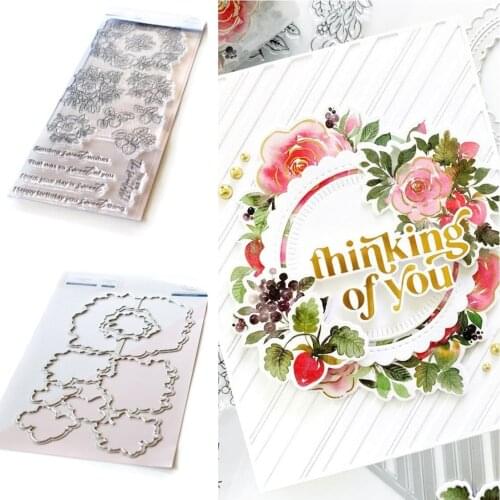 Blossms and Berries Metal Cutting Dies Stamps Scrapbook Diary Secoration Embossing Stencil Template Diy Greeting Card Handmade