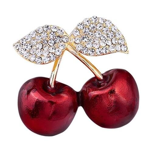 SHARPPIN Fashion Enamel Brooches For Women Rhinestone Fruit Party Jewelry Brooches Clothing Accessories Gifts