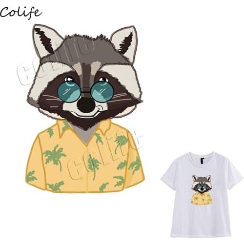 Fashion Glassese Bear Ironing Sticker DIY Apparel Accessory Badge Appliques Washable Heat Transfers Animal Patch For Cloth Jeans