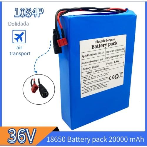 New100%original lithium ion 10S4P square, 36V, 20ah, 18650convenient to assist electric vehicles, electric bicycles, motorcycles