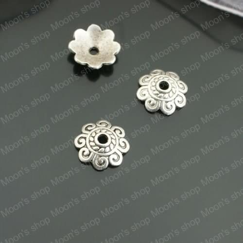 Wholesale 10mm Antique Silver color Flower Alloy Bead Caps Diy Jewelry Findings Accessories 100 pieces(JM3403)