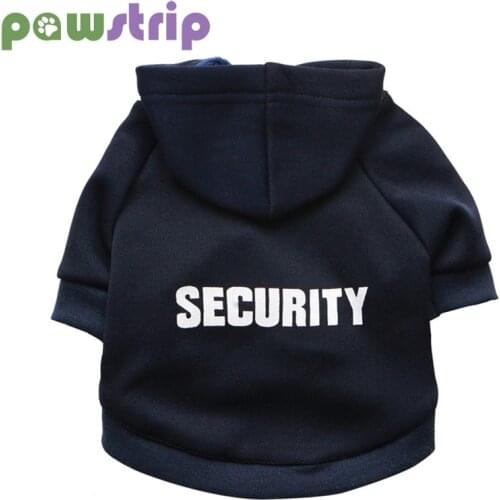 Pawstrip 3 Colors Pet Dog Hoodie Security Dog Clothes Warm Soft Cotton Fleece Dog Coat Small Puppy Sweatshirt XS-L