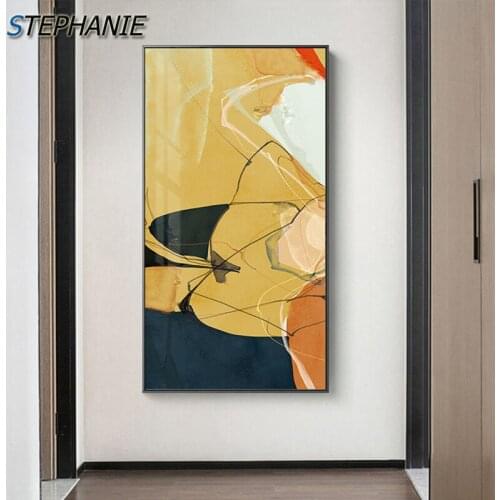 Nordic Yellow White Poster and Print Abstract Canvas Painting Popular Wall Pictures for Living Room Bedroom HD Modern Home Decor