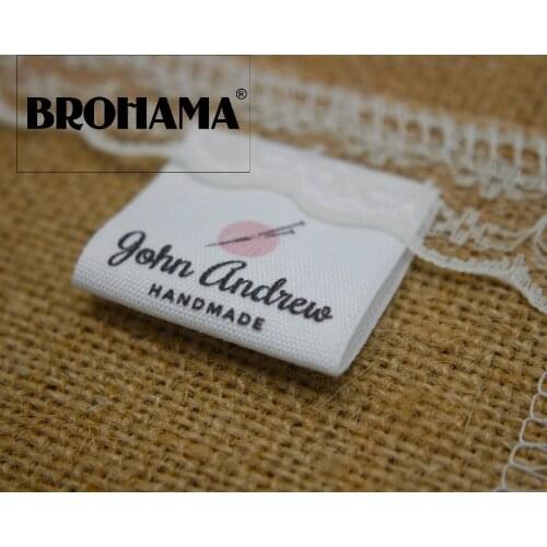 Sewing labels / custom brand labels, clothing labels, knitting, fabric 100% cotton, High quality printing (MD543)
