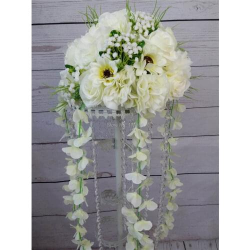 SPR NEW!Free shipping! 10pcs/lot wedding road lead lavender artificial flowers wedding table flowers,table centerpiece-ivory