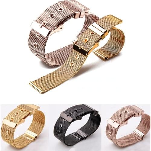 Steel Magnetic Milanese Loop Band Ultra-Thin Metal Strap Milan Pin Buckle Steel Strap Replacement Wristband