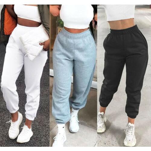 Women Casual Sweatpants Jogger Dance Harem Pants Sports Baggy Trousers solid fitness pants Casual Girls Drawstring Long Pants
