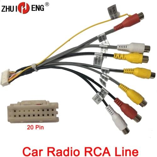 ZHUIHENG 20 Pin Plug Car Stereo Radio RCA Output AUX Wire Harness Wiring Connector Adaptor subwoofer USB,CAMERA,GPS Antenna