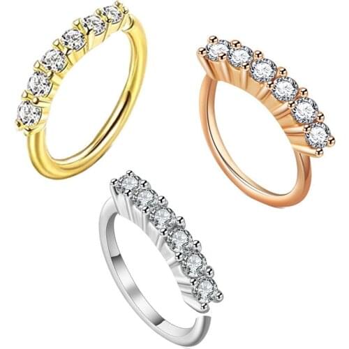 1PC 20G 0.8mm Thin Fake Nose Ring Septum Helix Nostril Piercing Labret Lip Fake Piercing Titanium Cartilage Fake Earrings Hoop