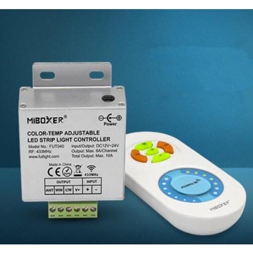 30PCS Mi boxer FUT040 DC12V 24V 433MHz Dual White LED Strip Controller Brightness dimmable Color temperature adjustable for leds