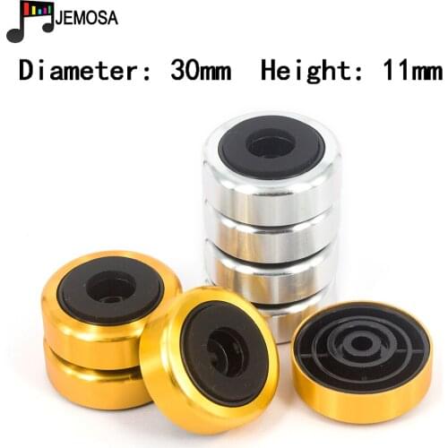 4PCS Turntable Feet Amplifier Feet Speaker Shork Absorption Aluminum Speaker Rubber Feet 30mm*11mm Turntable Speaker