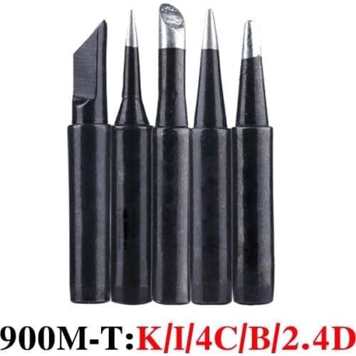 5Pcs/set Lead Free Soldering Iron Tips 900M-T-K/I/4C/B/2.4D Pure Copper Welding Head BGA Soldering Station Tools