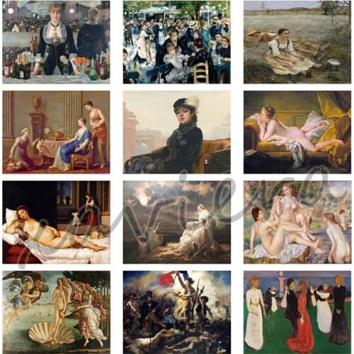 Xaviera 5D Diy Diamond Painting World Famous Paintings Character Embroidery Full Square Round Drill Cross Stitch Kit Home Decor