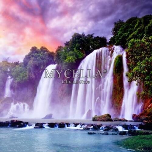 Diamond Mosaic 5D Diy Diamond Painting Waterfall Wall Sticker Diamond Embroidery Needlework Full Round Rhinestone Home Decor