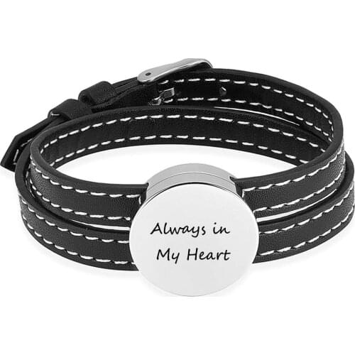 Always in My Heart Cremation Bracelet for Ashes Stainless Steel Urn Bracelet Bangles for Pet/Human Ashes Memorial Keepsake Jewel
