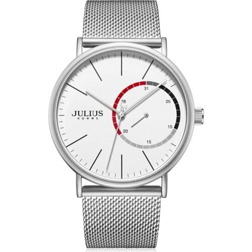 Real Auto Date function Mens Watch Hours Japan Mov't Map Clock Business Bracelet Stainless Steel Boys Birthday Gift Julius Box