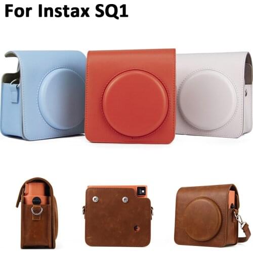 Carry PU Leather Bag Case Cover with Shoulder Strap For Fujifilm Instax SQUARE SQ6 Instant Film Photo Camera Black / Brown /Gold