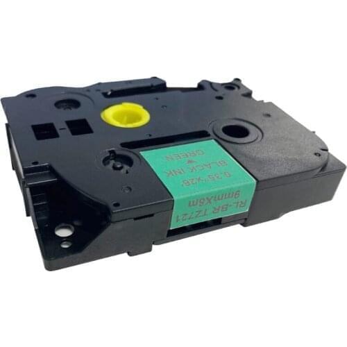 Black on Green TZe-Z721 Compatible Label 9mm*8m For PT-E115 Tape