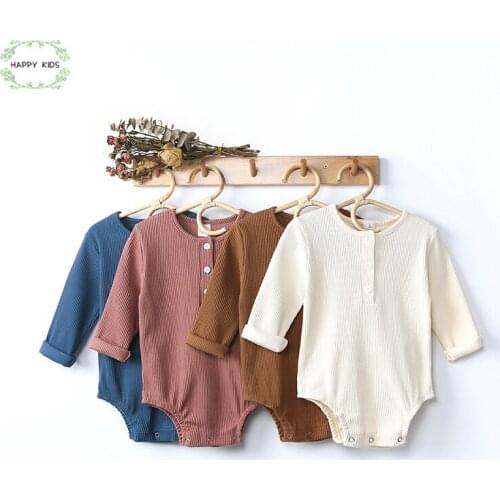 DY571 Long Sleeve Jumpsuit Outfit Clothes Hat For Kids Baby Autumn Baby Boy Romper 2020 0-24M Newborn Girl Rompers Cotton