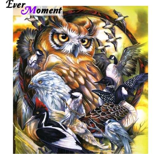 Diy 5d diamond painting owl bird family 5d diamond embroidery animals mosaic full square crystal diamond strass painting ASF745