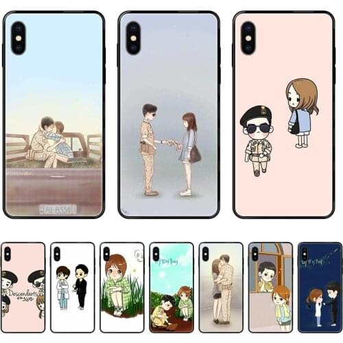 For Apple iPhone 11 12 Pro X XR XS MAX 5 5S 5C SE 6 6S 7 8 Plus Black Soft TPU Cartoon Pattern Phone Case Descendants Of The