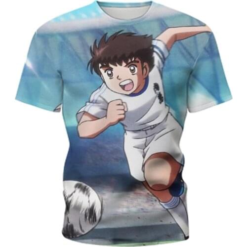 Japanese Football Anime Captain Tsubasa Print Men Women 3D T-Shirt Boy Girl Casual Clothes Tshirt Teens Cool Birthday Gift Tees