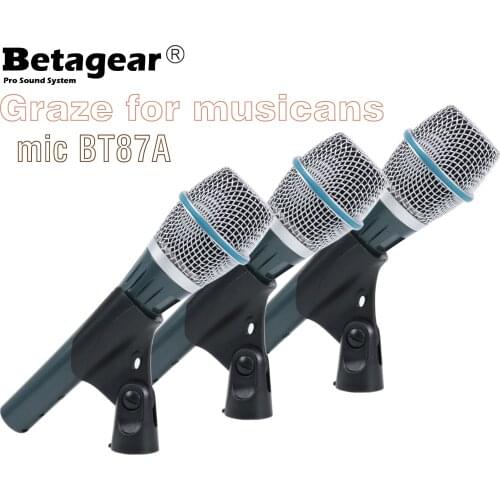 Betagear 87A 3 Pieces Classic Traditional Wired Handheld Mic Vocal Karaoke Singing Condenser Supercardioid Microphone