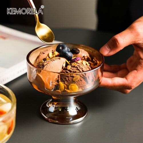 Creative Glass Cup Mousse Dessert Ice Cream Cups Pudding Cup Party Milk Tall Fruit Cup Jelly Cup Sand Ice Cup Glass Drinkware