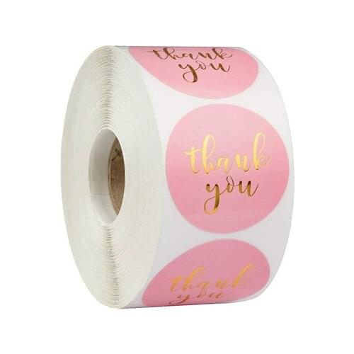 500pcs Round labels Thank You Stickers For Wedding Cards Gift Box Cake Boxes Envelope Sealing Stickers
