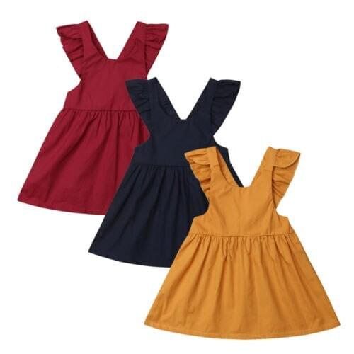 Citgeett Summer Solid Kids Toddler Baby Girl Princess Dress Ruffle Pageant Wedding Party Tutu Dresses