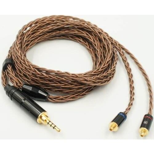 LZ A4 MMCX 8 Core 6N Single Crystal Copper Audiophile Earphones IEMs Upgrade Cable