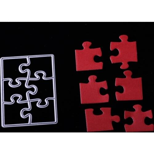 Metal Cutting Die Rectangle Puzzle Jigsaw Cut Dies Stencils for DIY Scrapbooking Paper Embossing Decoration