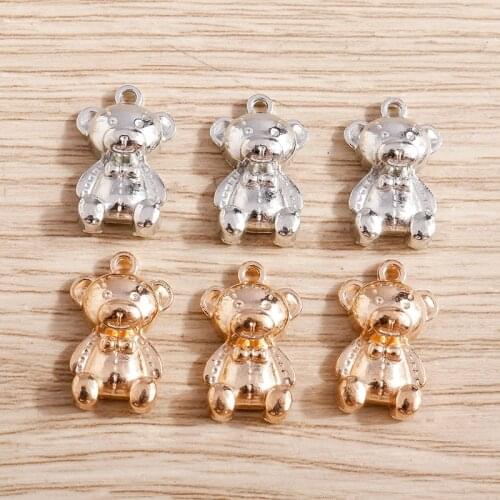 20pcs/lot 11*17mm Cute Gummy Bear Charms Pendants for Jewelry Findings DIY Animals Charms Necklaces Earrings Making Accessories